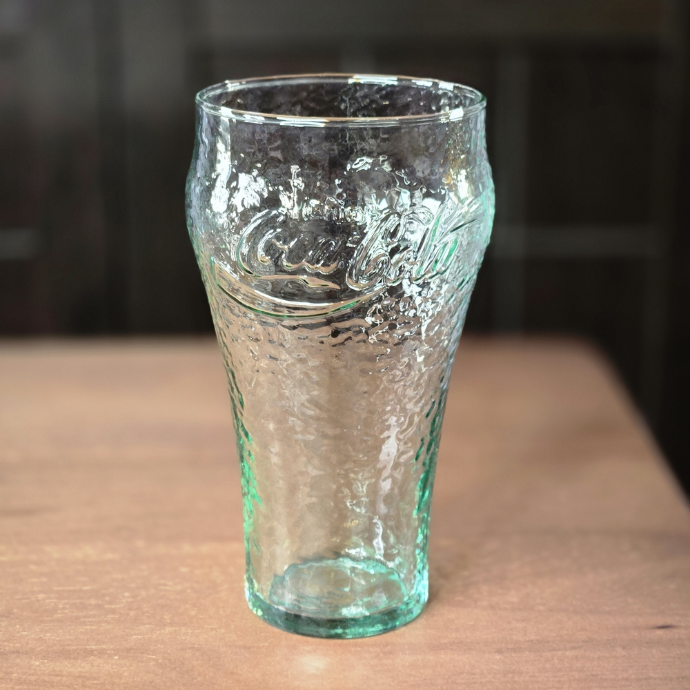 Vintage Coca-Cola Embossed Soda Glass Pebbled Ripple Texture Coke Advertising
